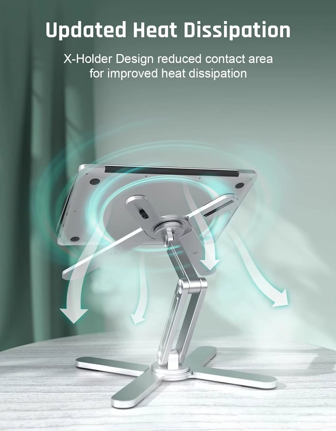 Support D'Ordinateur Portable Pliable En Aluminium Yuwvo X, Rotation À 360°, Pour Macbook Pro 13/17 Pouces, 32X8X6 Cm, Léger Et Pratique
