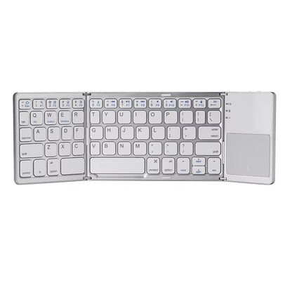 Clavier Pliable Ultra-Fin 3-En-1 Rechargeable Sans Fil Avec Pavé Tactile Pour Ipad, Android Et Windows