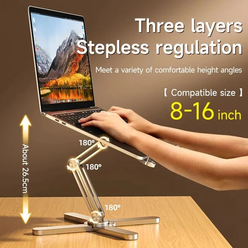 2025 New Hot Selling N86 Aluminum Alloy Foldable X Foldable 360 Rotating Height Adjustable Heat Dissipation Laptop Stand