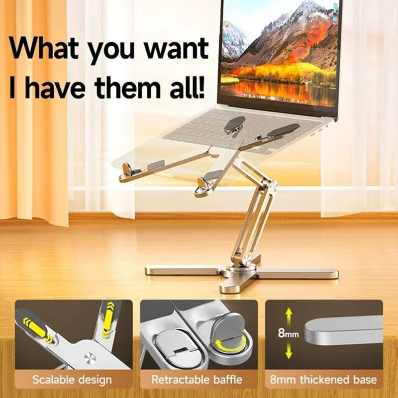 2025 New Hot Selling N86 Aluminum Alloy Foldable X Foldable 360 Rotating Height Adjustable Heat Dissipation Laptop Stand
