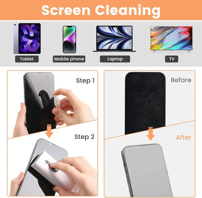 7In1 Electronic Cleaning Kit for Keyboard Airpods Cleaner Pen Macbook Ipad Iphone Screen Dust Brush Soft Cloth Spray Bottle Set