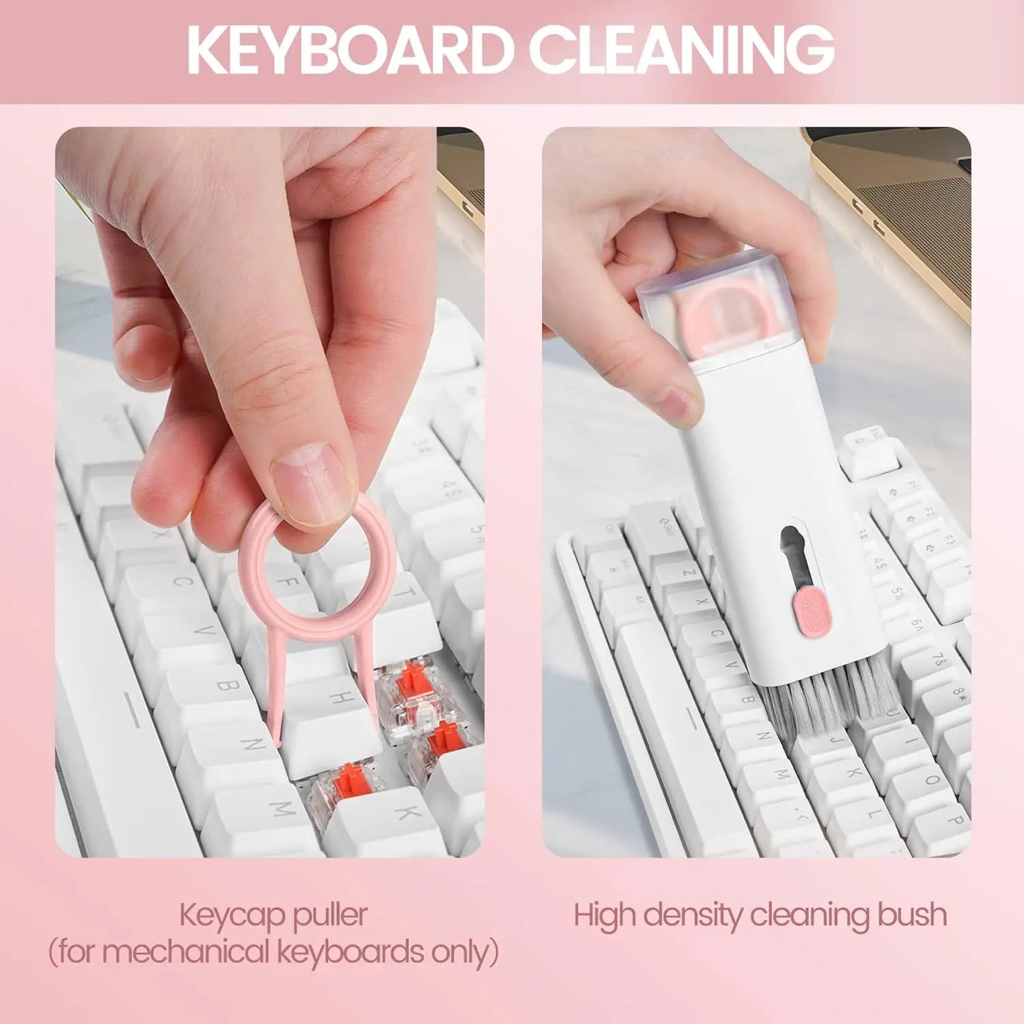 7In1 Electronic Cleaning Kit for Keyboard Airpods Cleaner Pen Macbook Ipad Iphone Screen Dust Brush Soft Cloth Spray Bottle Set