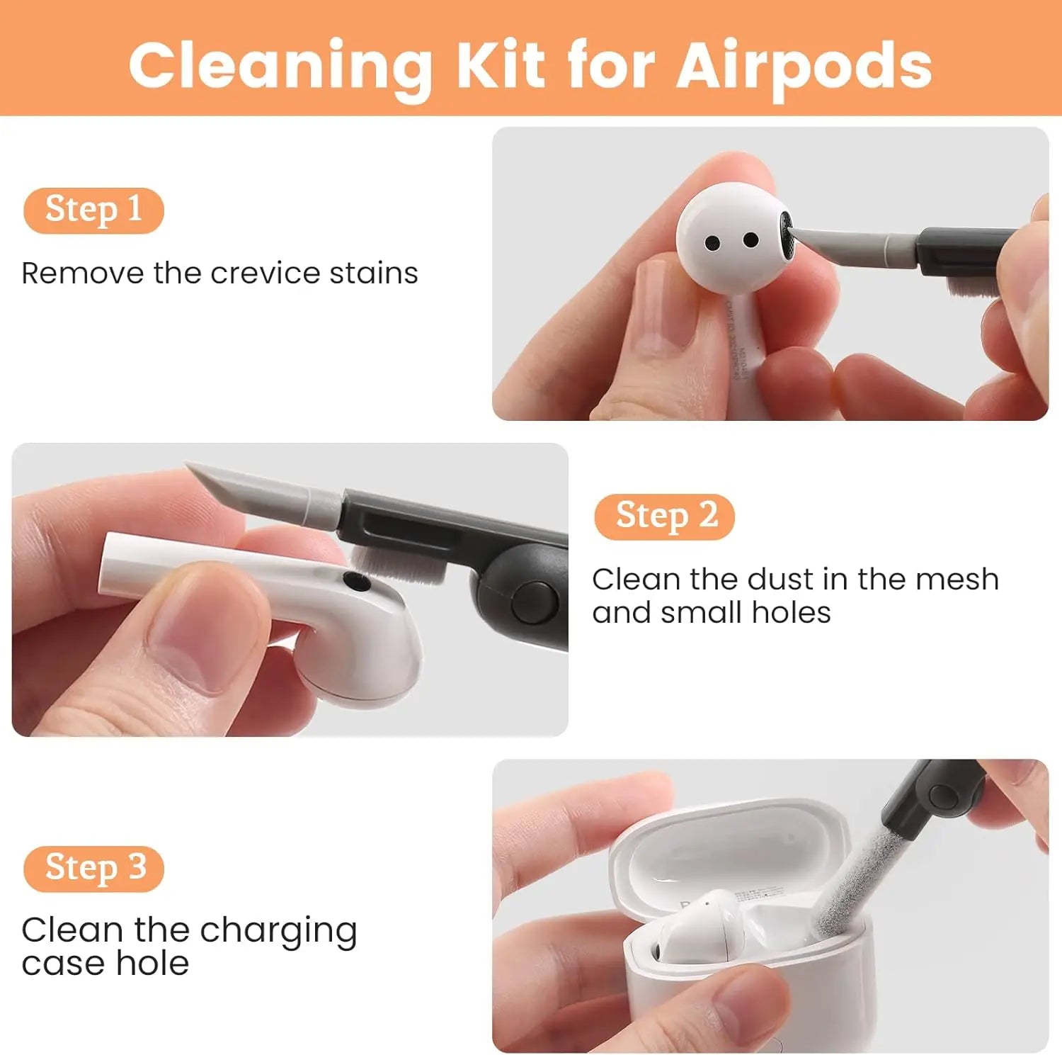 7In1 Electronic Cleaning Kit for Keyboard Airpods Cleaner Pen Macbook Ipad Iphone Screen Dust Brush Soft Cloth Spray Bottle Set