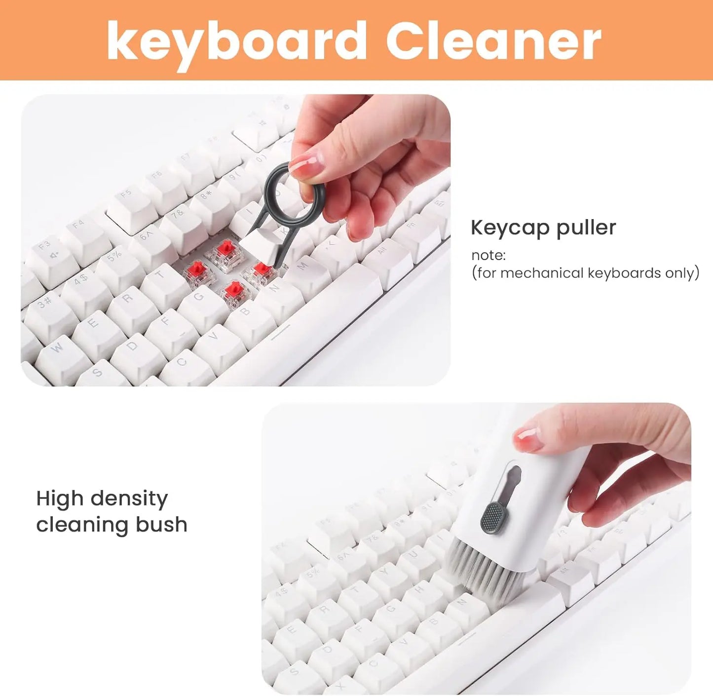 7In1 Electronic Cleaning Kit for Keyboard Airpods Cleaner Pen Macbook Ipad Iphone Screen Dust Brush Soft Cloth Spray Bottle Set