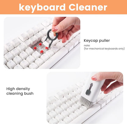 7In1 Electronic Cleaning Kit for Keyboard Airpods Cleaner Pen Macbook Ipad Iphone Screen Dust Brush Soft Cloth Spray Bottle Set