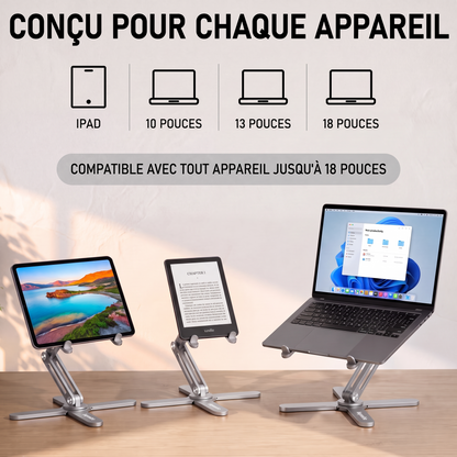 ErgoLife Pro® - Nouveaux Support Ordinateur - Réglable et Portable